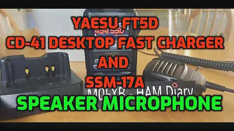 Yaesu FT5D- CD41 desktop fast charger and SSM-17a Speaker microphone