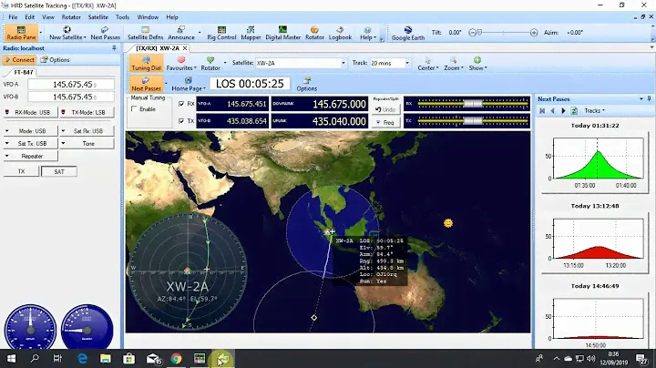 Satellite Tracking using YAESU 847 & HAM RADIO DELUXE